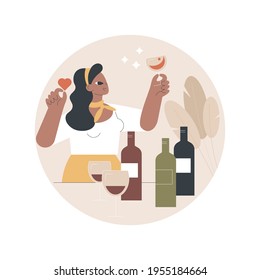 Sommelier abstract concept vector illustration. Wine steward, restaurant expert, wine service, food menu, certification, international guild, glass bottle, serving drink abstract metaphor.