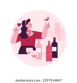 Sommelier abstract concept vector illustration. Wine steward, restaurant expert, wine service, food menu, certification, international guild, glass bottle, serving drink abstract metaphor.