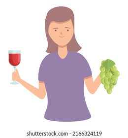 Sommelier cheers icon cartoon vector. Wine alcohol. Glass cocktail