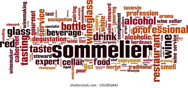 Sommelier cloud concept. Collage made of words about sommelier. Vector illustration