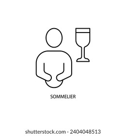 Sommelier concept line icon. Simple element illustration. Sommelier concept outline symbol design.