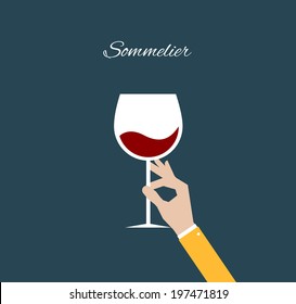 Sommelier. Flat illustration