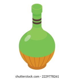 Sommelier glass icon isometric vector. Alcohol wine. Holding bottle