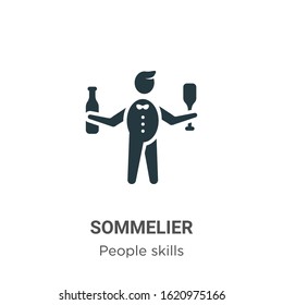 Sommelier glyph icon vector on white background. Flat vector sommelier icon symbol sign from modern people skills collection for mobile concept and web apps design.