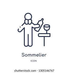 sommelier icon from people skills outline collection. Thin line sommelier icon isolated on white background.