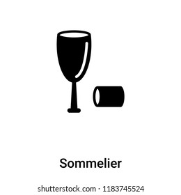 Sommelier icon vector isolated on white background, logo concept of Sommelier sign on transparent background, filled black symbol