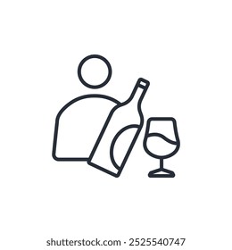 sommelier icon. vector.Editable stroke.linear style sign for use web design,logo.Symbol illustration.