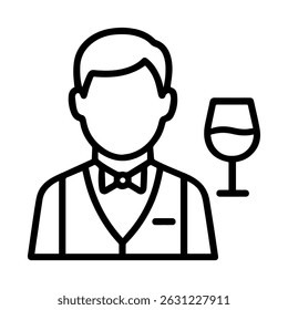 Sommelier man icon on white background vector
Vector line profession icon