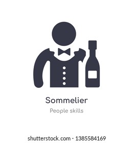 sommelier outline icon. isolated line vector illustration from people skills collection. editable thin stroke sommelier icon on white background