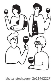 Pôster Sommelier. Beber Vinho. Arte em linha	
