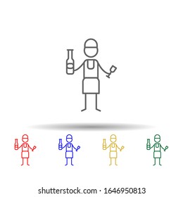 Sommelier, un icono de varios colores en el restaurante. Línea delgada simple, contorno vectorial de iconos de restaurantes para ui y ux, sitio web o aplicación móvil