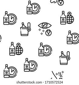 Sommelier Wine Tasting Seamless Pattern Vector Thin Line. Illustrations
