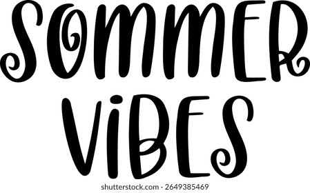 Sommer Vibes. Summer vector lettering. German text: Summer Vibes.