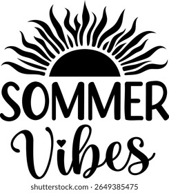 Sommer Vibes. Summer vector lettering. German text: Summer Vibes.