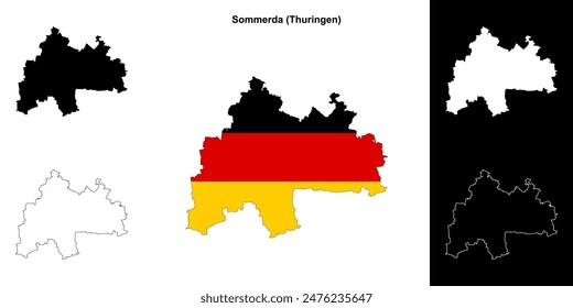 Sommerda (Thuringen) conjunto de mapas esquemáticos en blanco