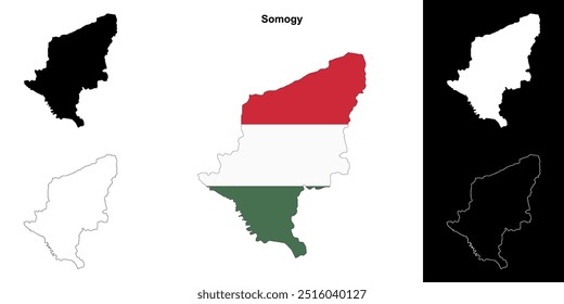 Conjunto de mapa de esquema del condado de Somogy