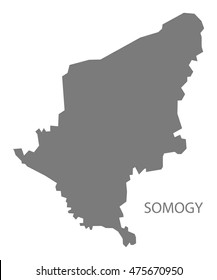 Somogy Hungary Map in grey