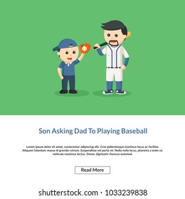 Son Asking Dad To Playing baseball Information