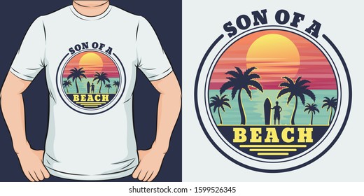 Son of a Beach. Unique and Trendy Humor T-Shirt Design or Mockup.