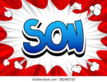 Son - Comic book style word