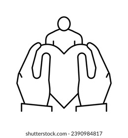 son or daughter adoption line icon vector. son or daughter adoption sign. isolated contour symbol black illustration