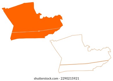 Son en Breugel municipality (Kingdom of the Netherlands, Holland, North Brabant or Noord-Brabant province) map vector illustration, scribble sketch map