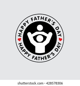 Son and Father. Happy father's day creative logo design