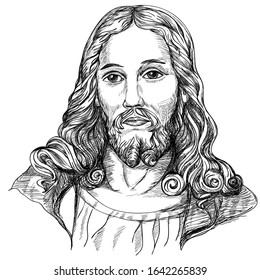 Son of God Jesus Christ a religious symbol of Christianity. Vector illustration