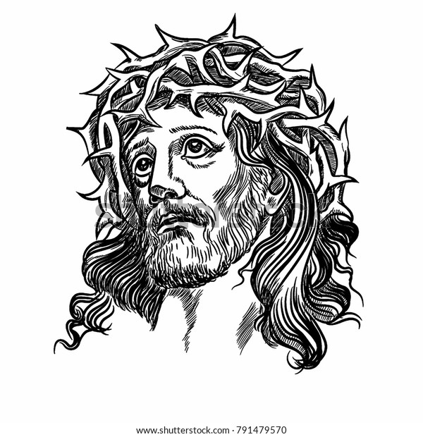 Son God Jesus Christ Tatto Crown Stock Vector (Royalty Free) 791479570