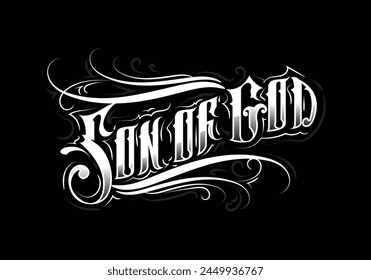 SON OF GOD lettering word tattoo design