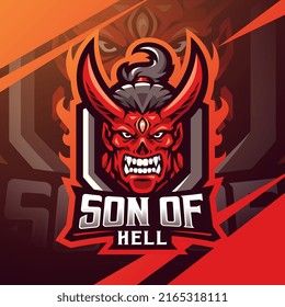 Son Of Hell Head Esport Mascot Logo Design