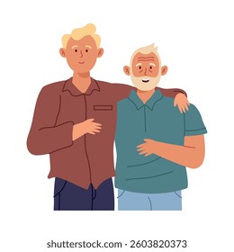 Son with his elderly father