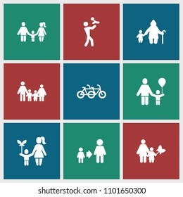 Son icon. collection of 9 son filled icons such as family, father with baby. editable son icons for web and mobile.