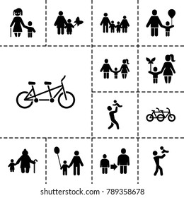 Son icons. set of 13 editable filled son icons such as family, father with baby