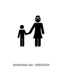 son with mother hold hands icon. Element for mobile concept and web apps. Icon for website design and development, app development. Premium icon on white background