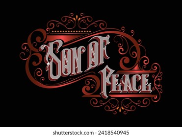 SON OF PEACE lettering custom template design