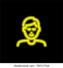 Son yellow glowing neon ui ux icon. Glowing sign logo vector