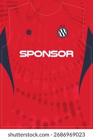 Sonal Cell Red Pattern Football Jersey Sublimation Print