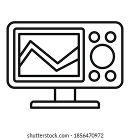 Sonar echo sounder icon. Outline sonar echo sounder vector icon for web design isolated on white background