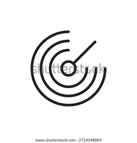 Sonar icon symbolizing maritime navigation, acoustic sensing, and underwater detection, representing sound ranging technology, nautical radar, marine engineering, seafaring safety, subsea exploration.
