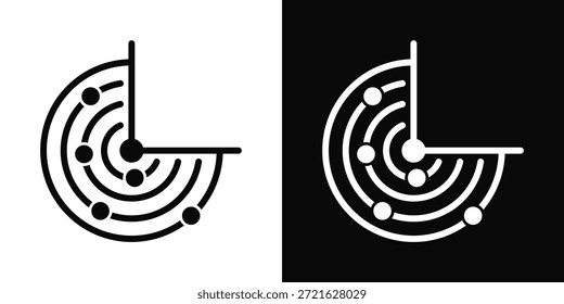 Sonar-Symbol, weißer und schwarzer Hintergrund