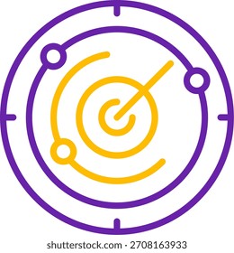 Design de ícone de vetor de duas cores da linha Sonar