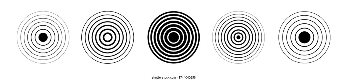 Sonar sound waves icon set. Vector.