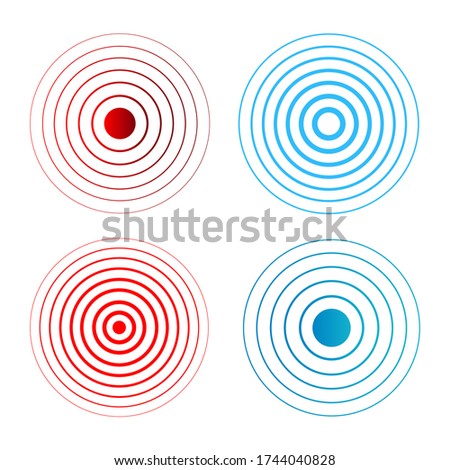 Sonar sound waves icon set. Vector.