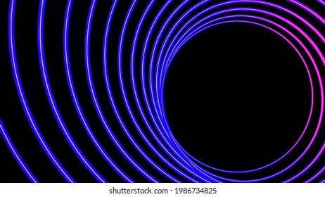 Sonar Wave Conceptual Circle Ring Neon Light Abstract Background