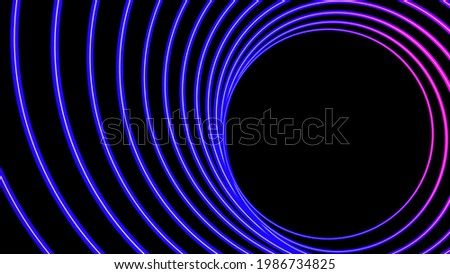 Sonar wave conceptual circle ring neon light abstract background