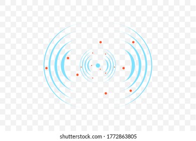 Señal de ondas sonoras. Ilustración vectorial. Icono de radar