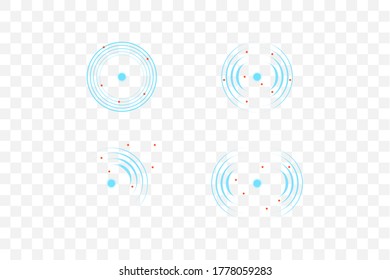 Señal de ondas sonoras. Ilustración vectorial. Icono de radar