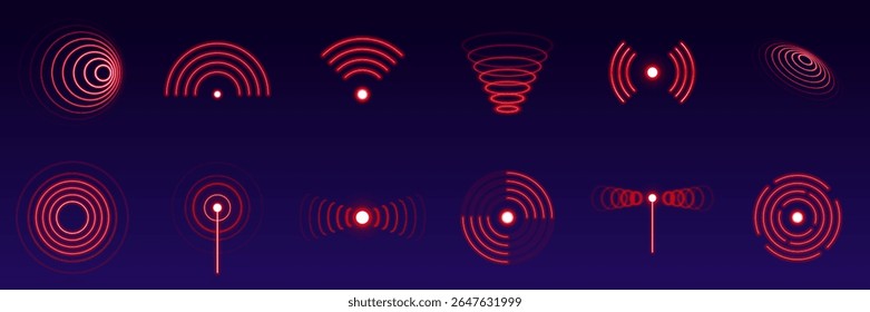 Sonar or Wi-Fi waves vector icon
