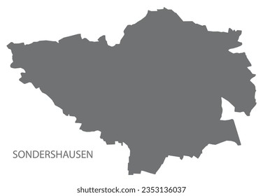 Sondershausen German city map grey illustration silhouette shape
